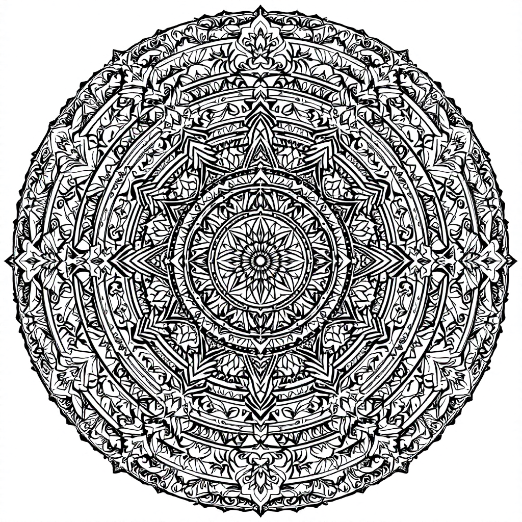 Mandala Coloring: Tibetan Kalachakra Mandala