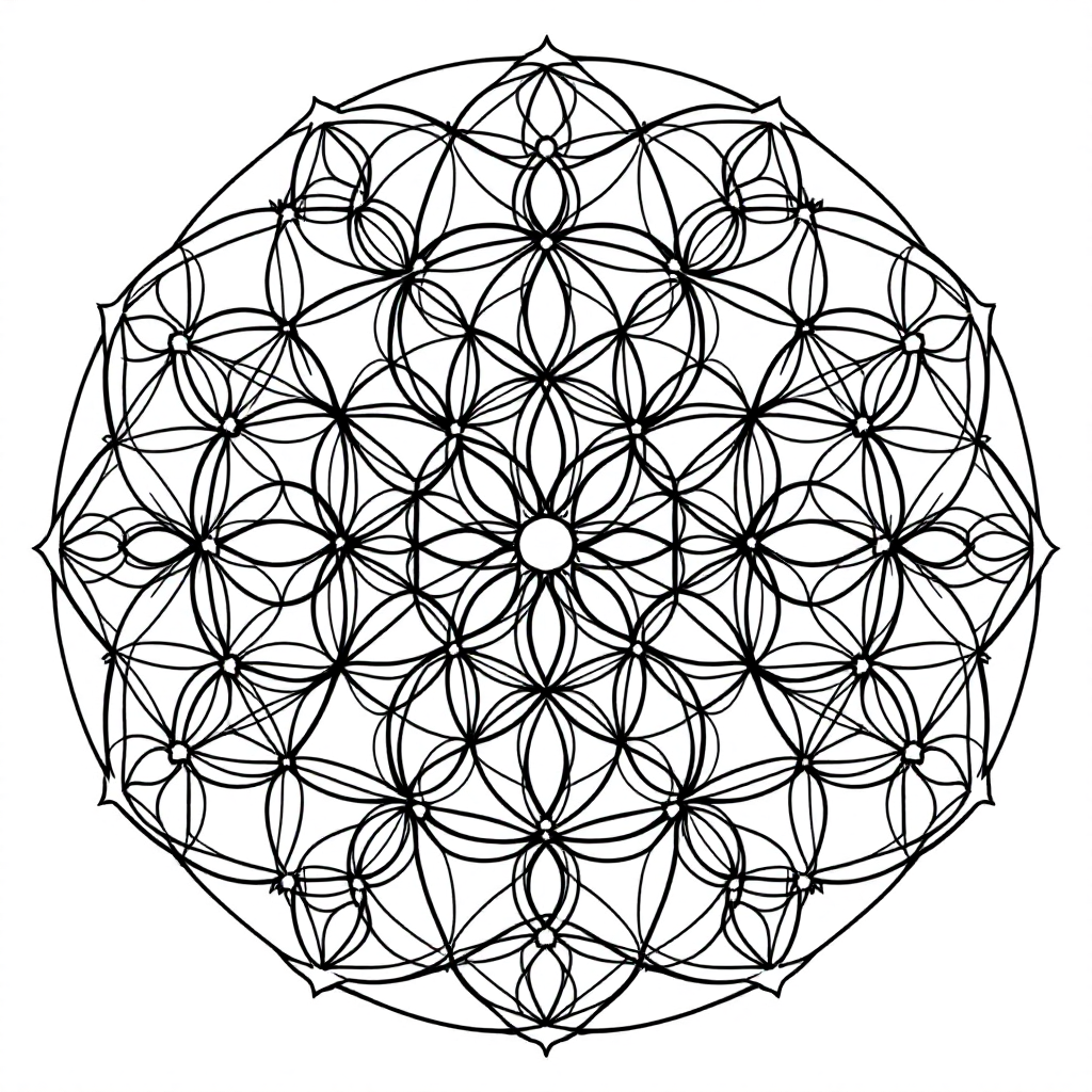 Mandala Coloring: Flower of Life