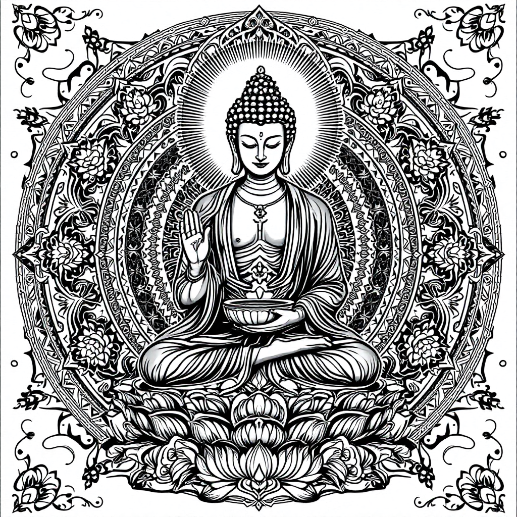 Mandala Coloring: Medicine Buddha Mandala