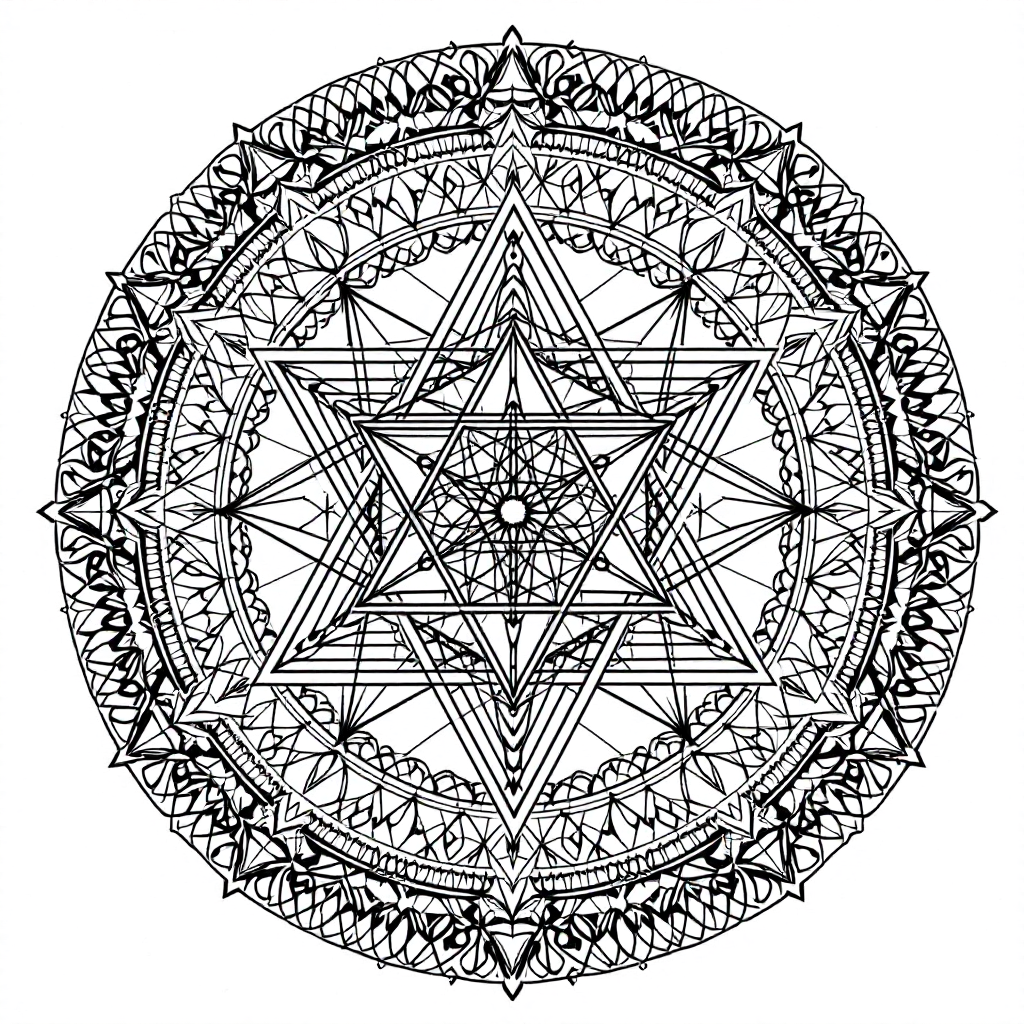 Mandala Coloring: Metatron's Cube