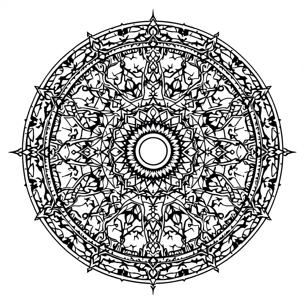 Mandala Coloring: Navagraha Mandala