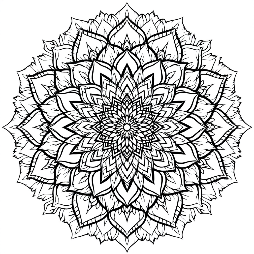 Mandala Coloring: Lotus Mandala