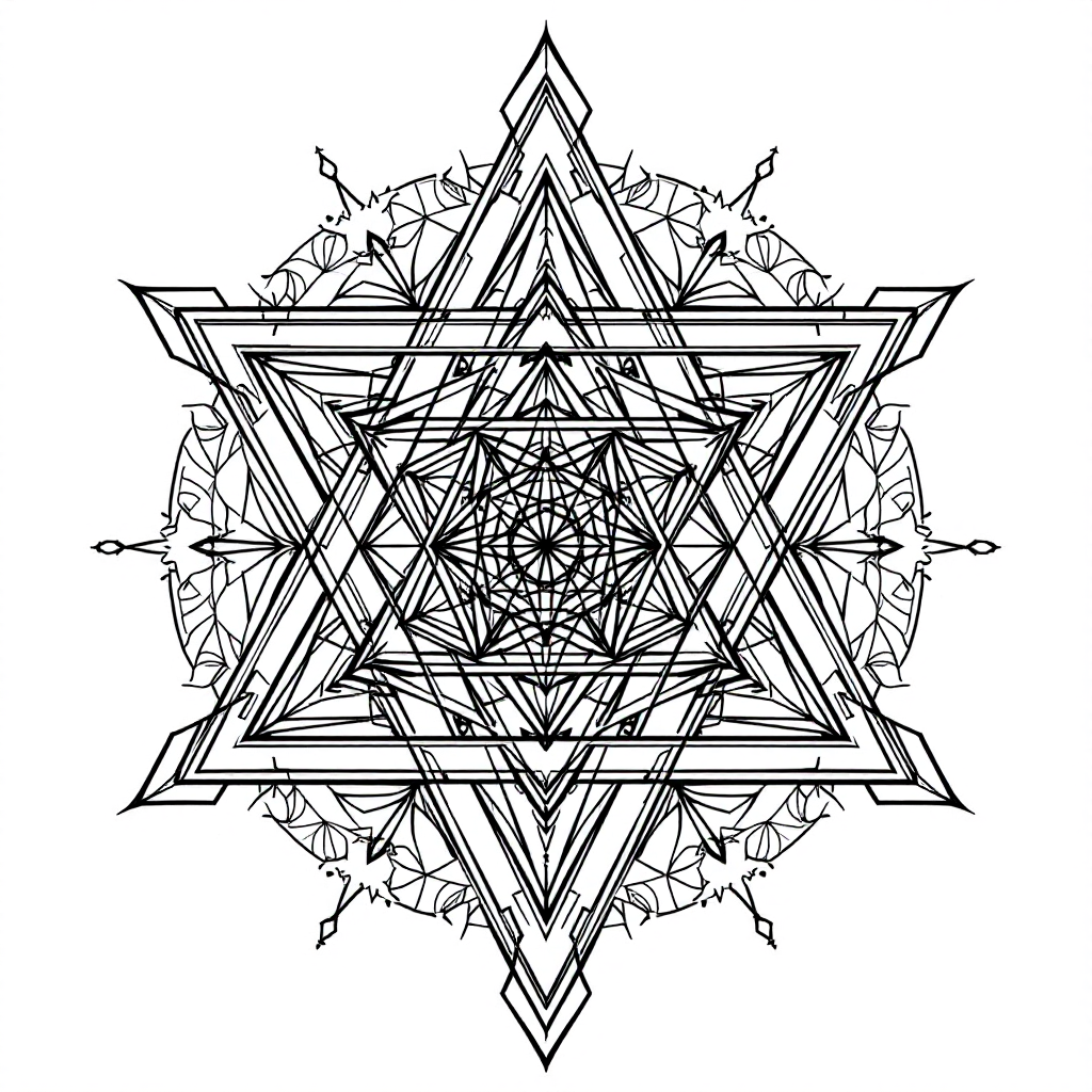 Mandala Coloring: Merkaba (Star Tetrahedron)