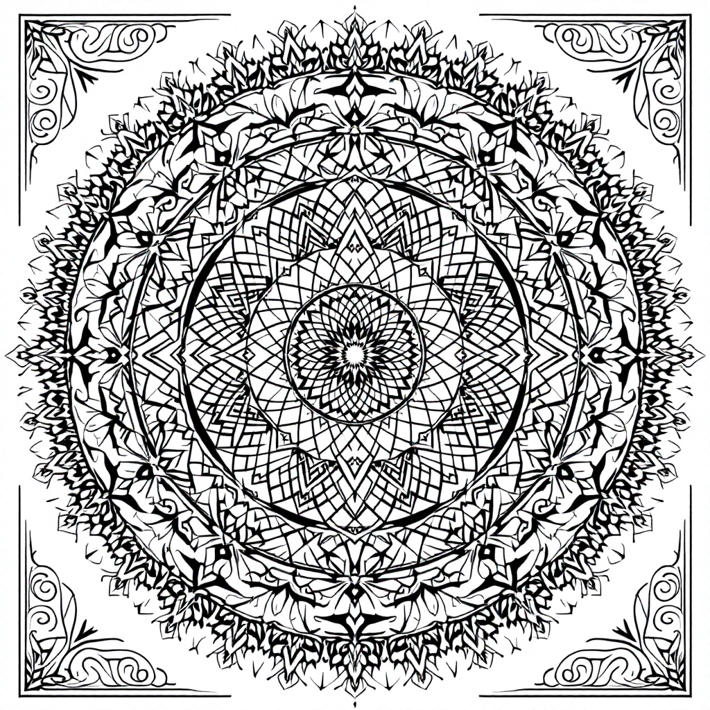 Mandala Coloring: Mandala of the Elements