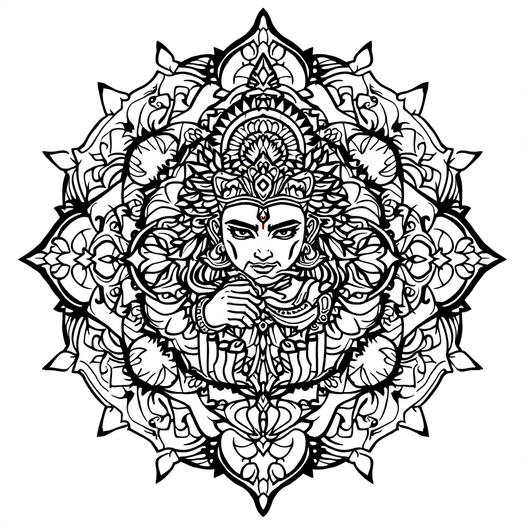 Mandala Coloring: Hanuman Mandala