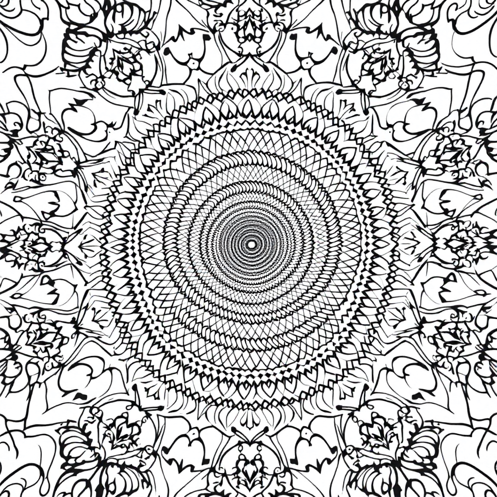 Mandala Coloring: Sacred Spiral Mandala