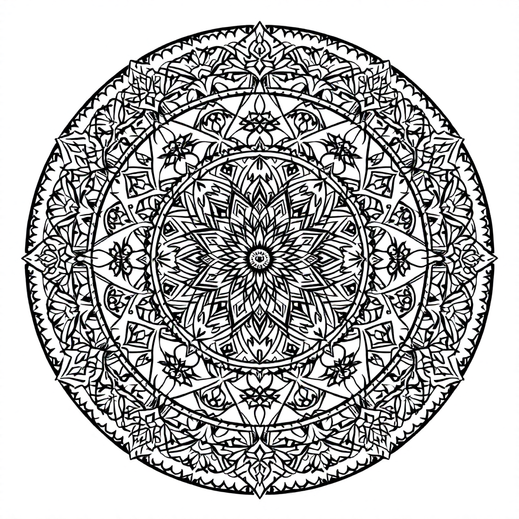 Mandala Coloring: Universal Mandala of Unity