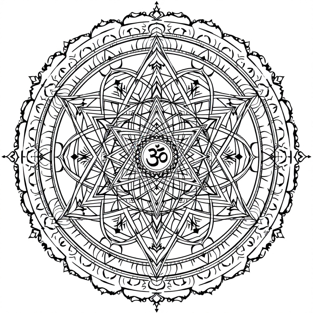 Yantra Coloring: Mahamrityunjaya Yantra