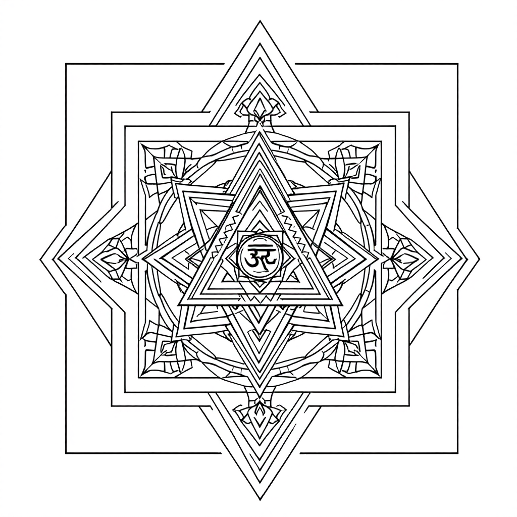 Yantra Coloring: Saraswati Yantra