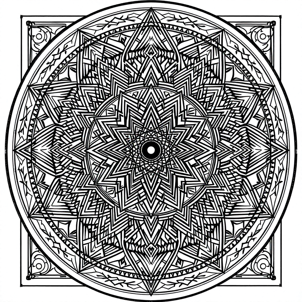 Yantra Coloring: Rahu Yantra